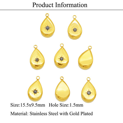 3 pcs/titanium steel rhinestone pendant sun moon stars