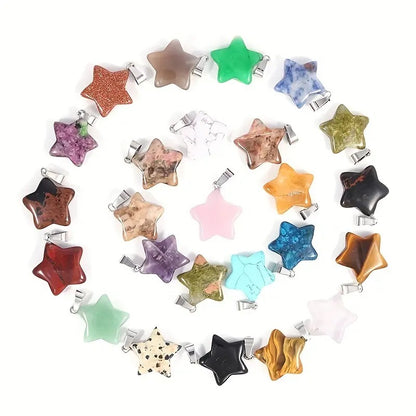 100pcs/pack mixed color heart star cross hexagonal column pendant