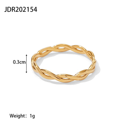 Twist Linear Geometric Hollow Stacking Ring