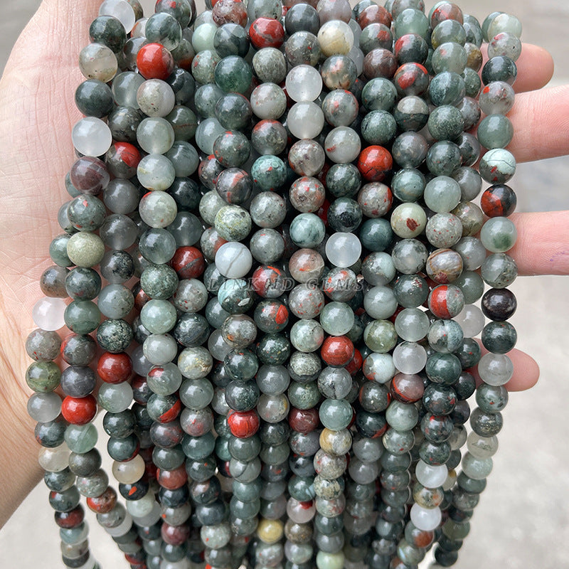BloodStone Natural African Bloodstone Loose Beads Round Beads