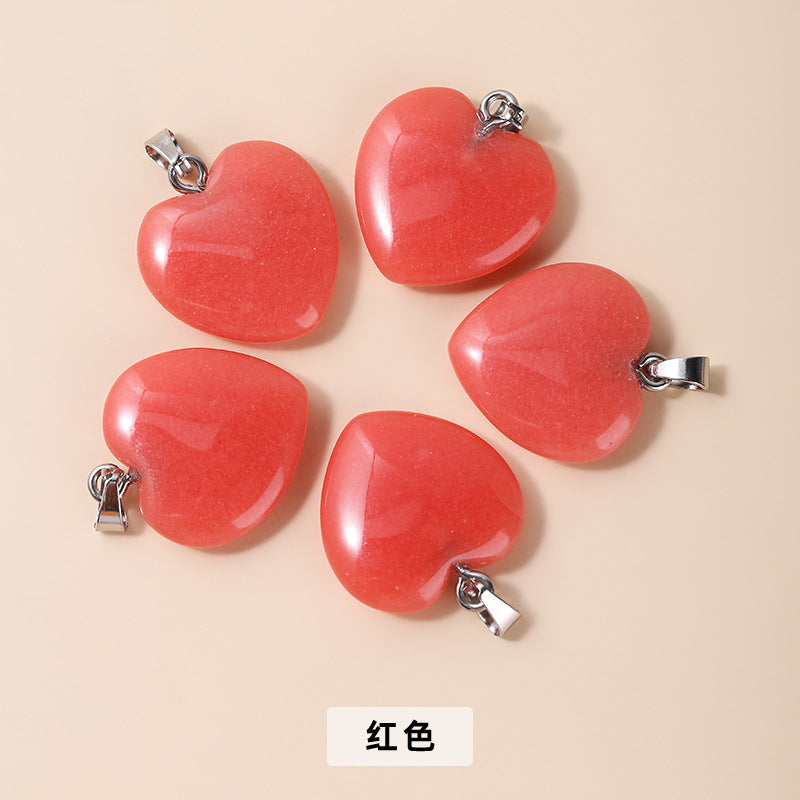 20Mm luminous stone heart pendant necklace