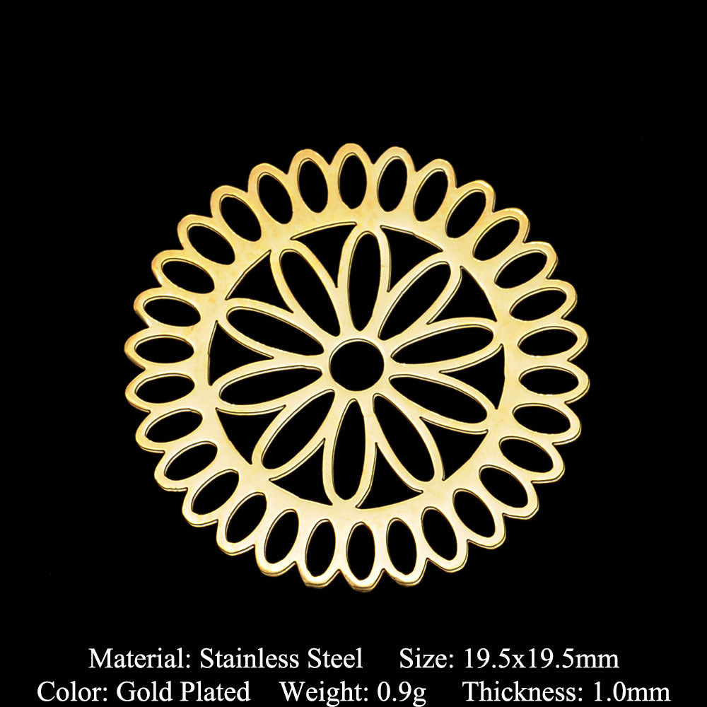 5 pcs/pack stainless steel card star and moon eye pendant.