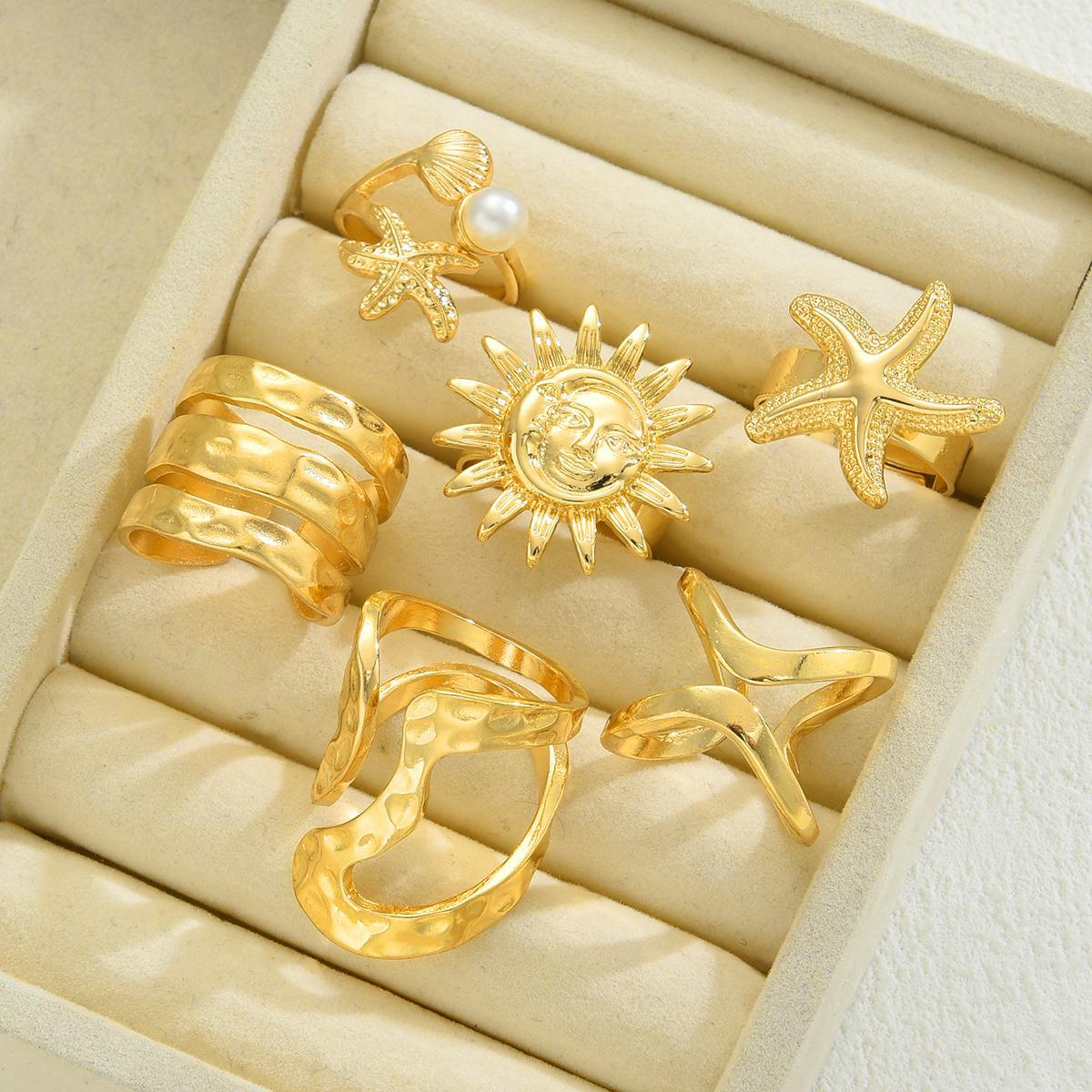 Starfish & Sunflower Ring Set (6pc)