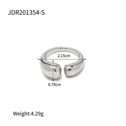 Anillo de acero inoxidable chapado en oro pulido 