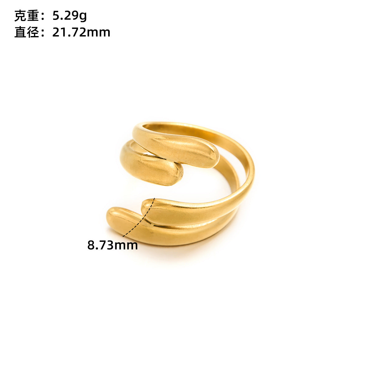 Stainless steel love open ring
