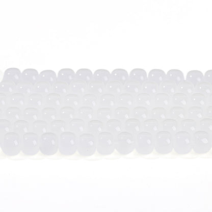 7 * 8Mm imitation white jade glass old bead barrel beads