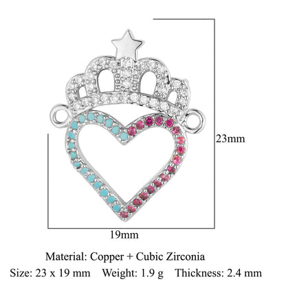 Bead butterfly copper zircon double hole accessories family pendant