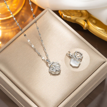 Colar com pingente de zircão de camada dupla para mulheres 