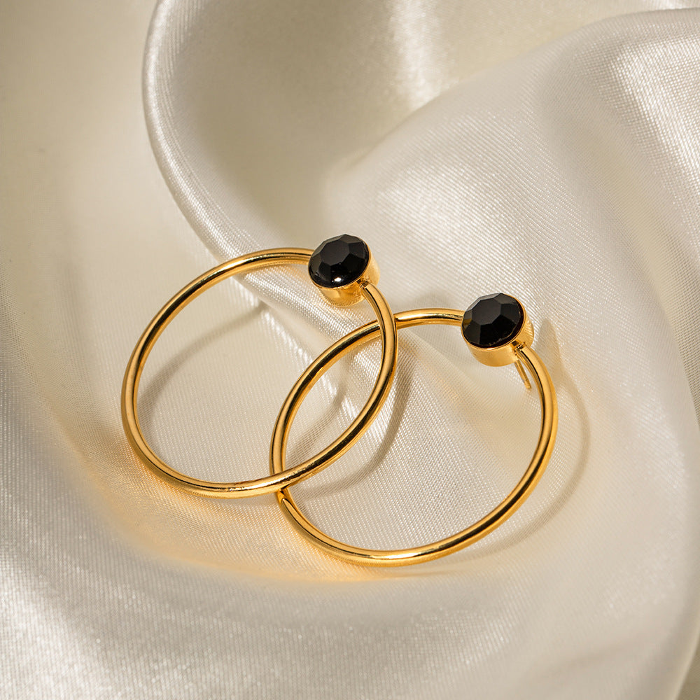 Faceted Circle Earrings