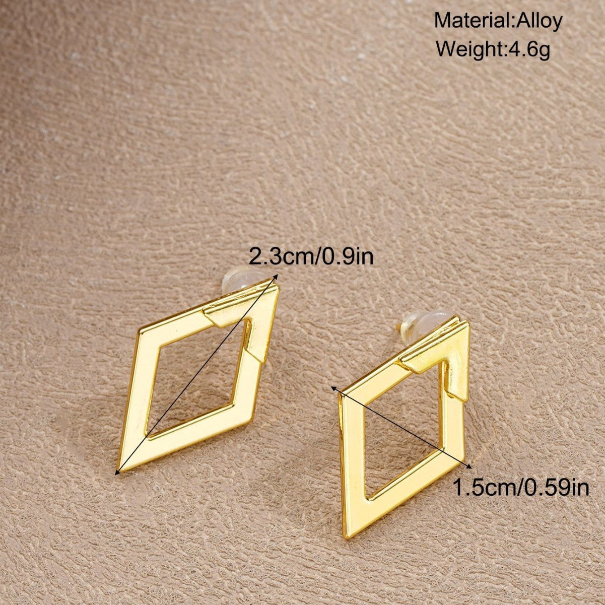 Geometric Hollow Rhombus Earrings