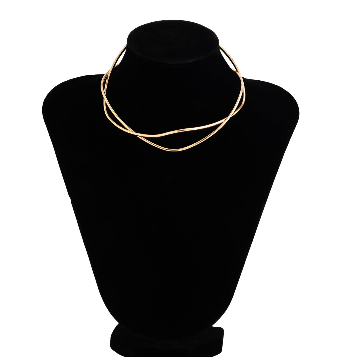 Collar con anillo de cuello geométrico de línea abierta 