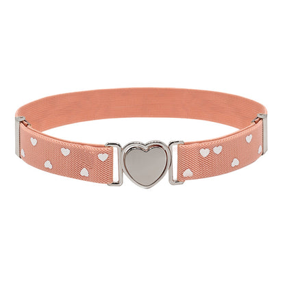 Silver Heart Buckle Adjustable Kids Belt