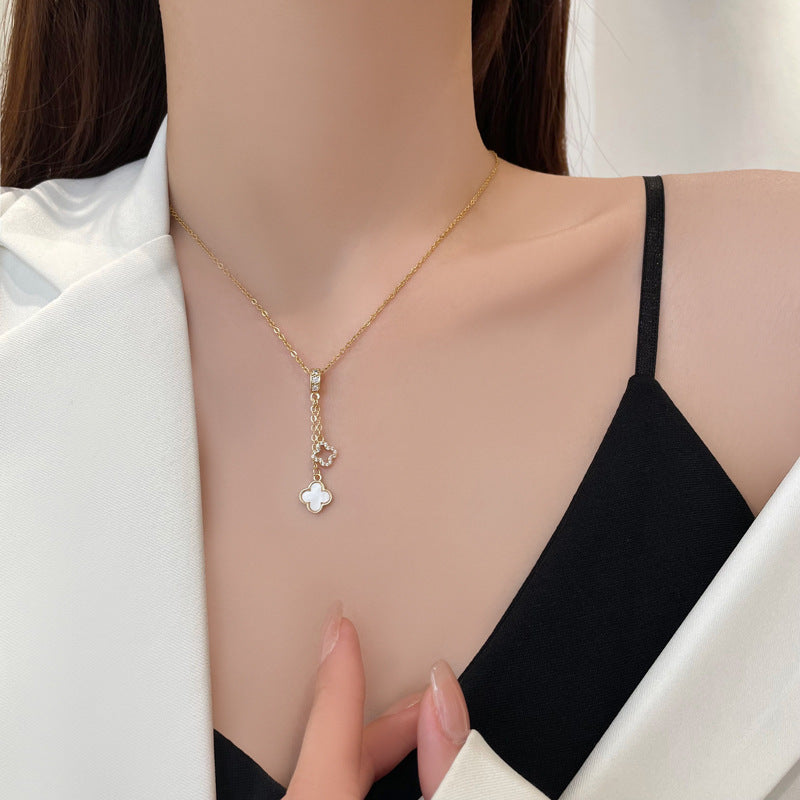 Women's Tarnish-Resistant Four-Leaf Clover Necklace