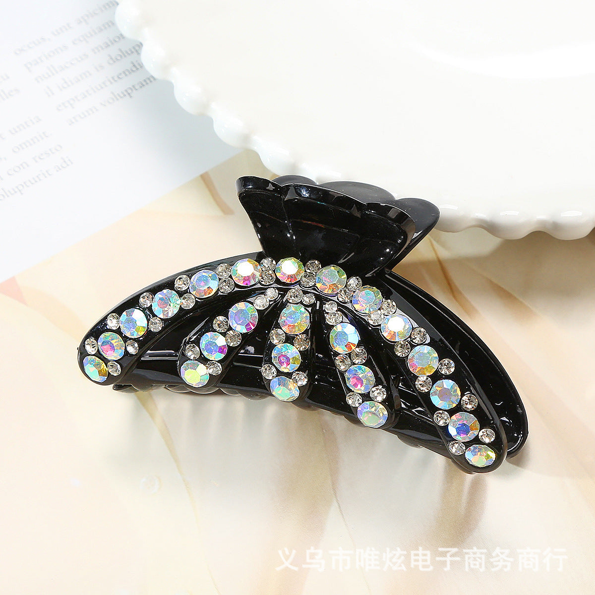 Nueva pinza para el pelo grande para niñas con diamantes de imitación en color caramelo 