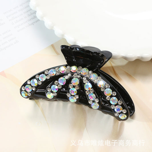 Nueva pinza para el pelo grande para niñas con diamantes de imitación en color caramelo 