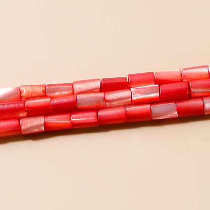 3 * 5Mm colored shell round tube loose beads
