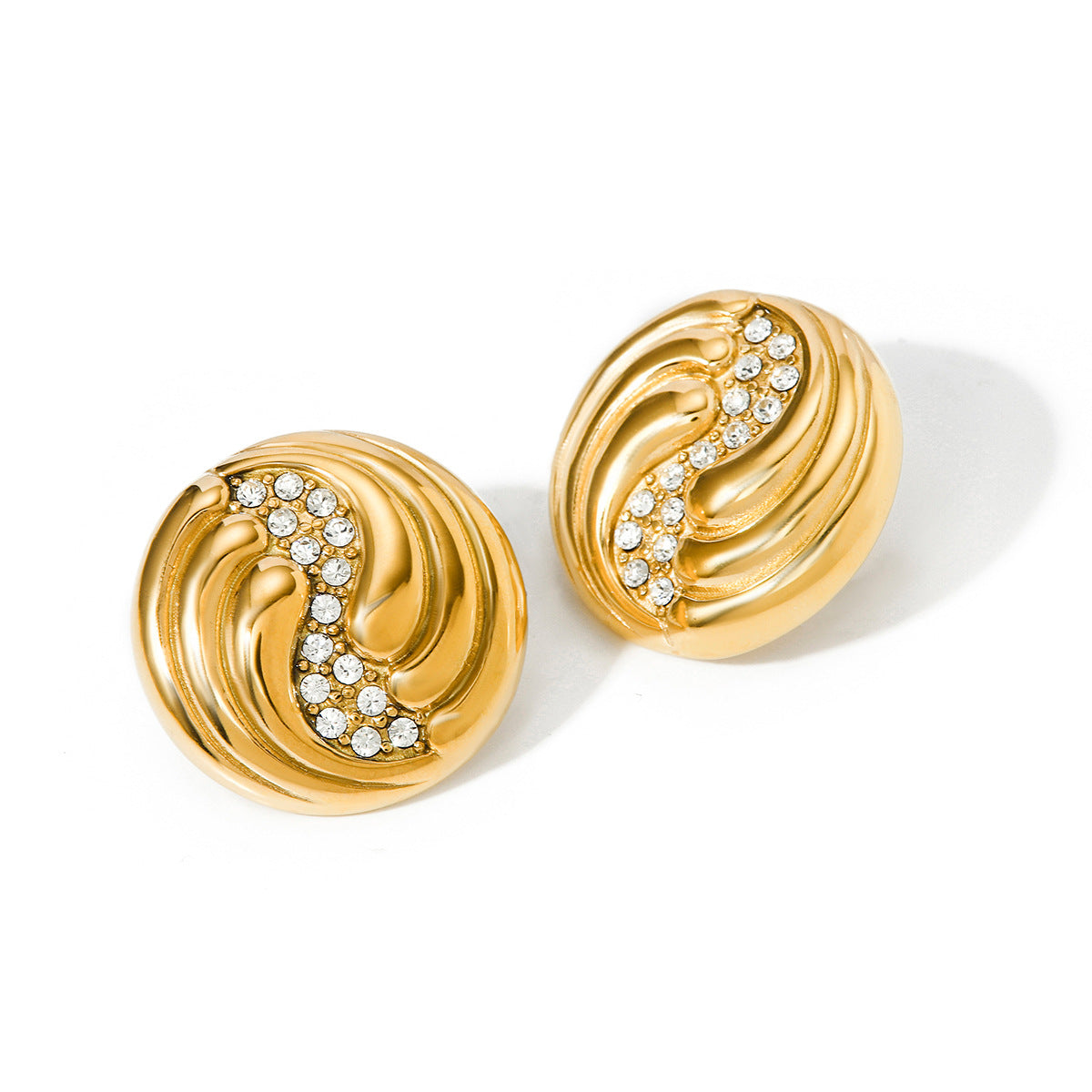 Spiral teardrop diamond earrings