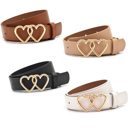 Double love snap buckle belt