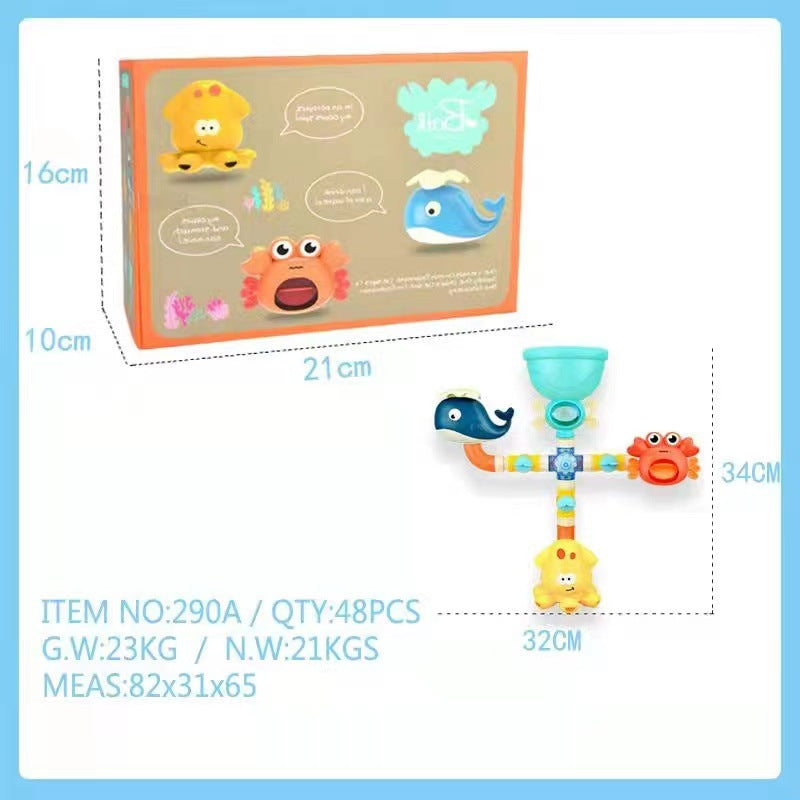 Baby Bath Toy Set Dinosaur Animal Shapes Spinning Wheel Children's Bath