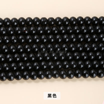 6 * 8Mm black white glass wheel bead spacer