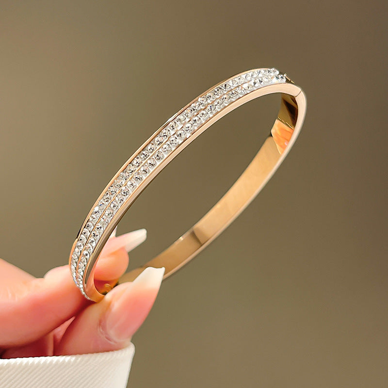 Four-leaf clover gypsy titanium steel bracelet