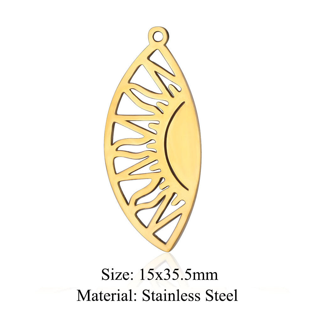 5 pcs/pack geometric shaped cosmic water drop titanium steel pendant