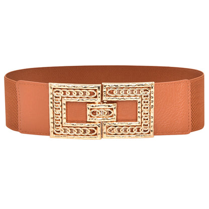 fashion Elastic elastic pair buckle wide belt
