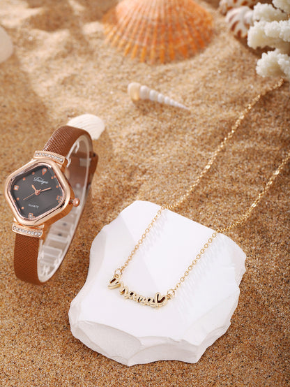 Watch Pearl Bracelet Tulip Star Moon Jewelry Set