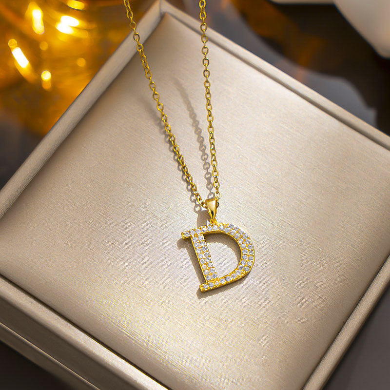 Elegant D-letter Necklace, Chic and Versatile