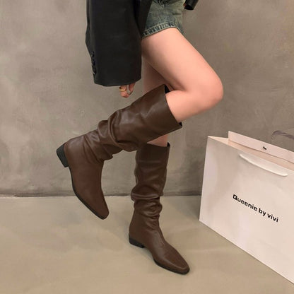 High thick heel boots