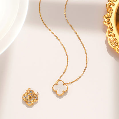 Elegante pulsera de trébol de cuatro hojas, diamantes de imitación, dos estilos 