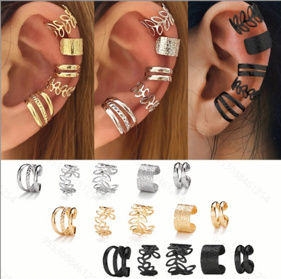 15-Piece Flower Ear Clip Set