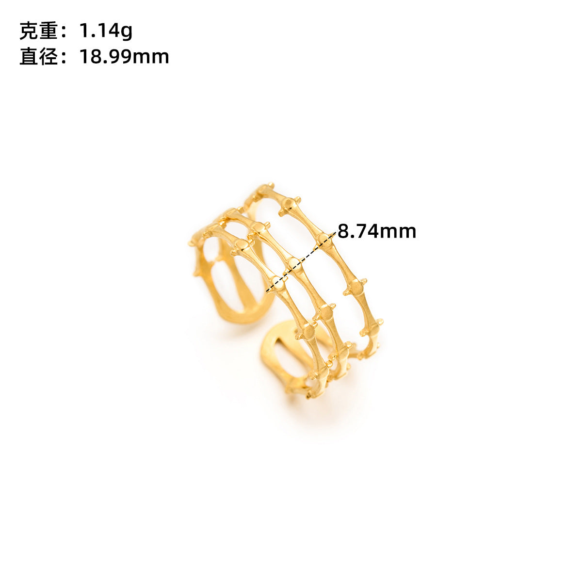 Stainless steel love open ring