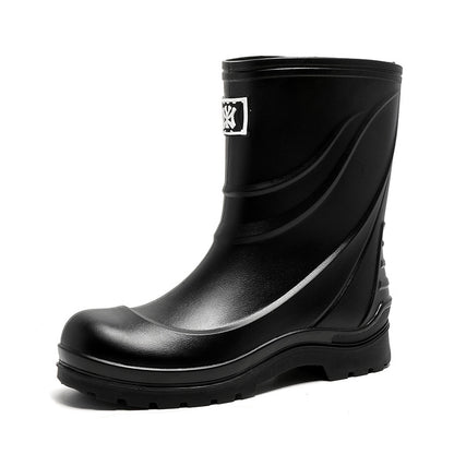 Rain shoes men's medium tube thick sole wear-resistant