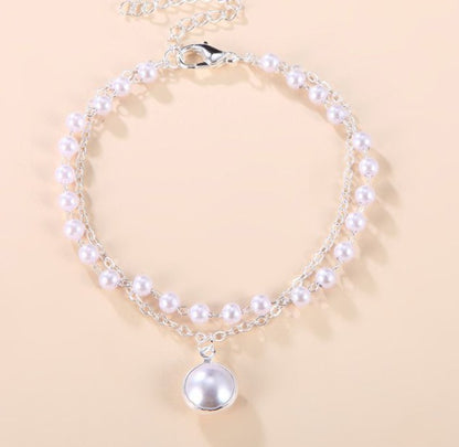 Pulsera sencilla de doble perla 
