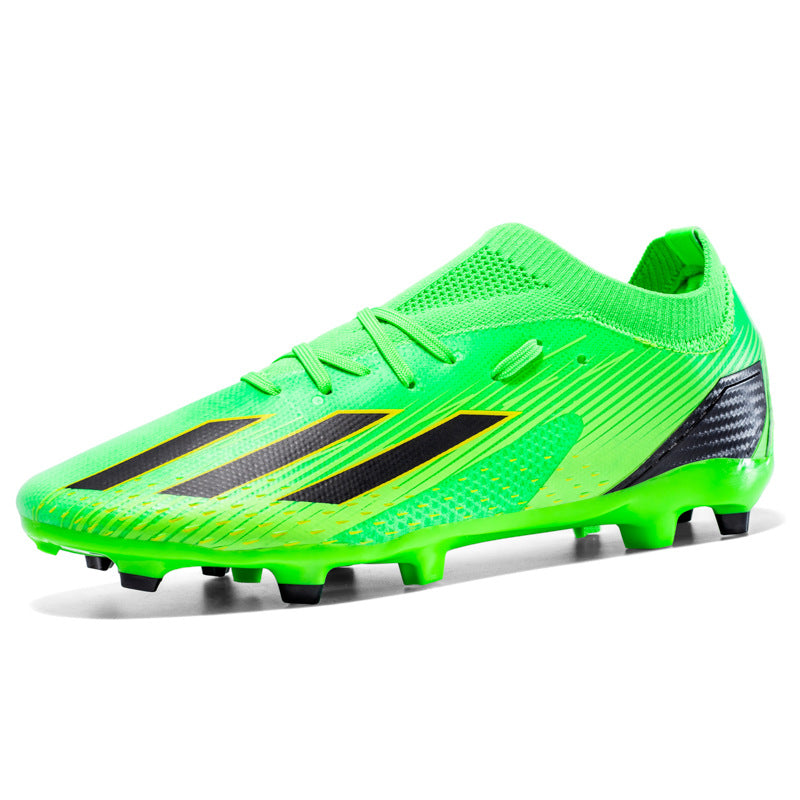 Botas de fútbol para hombre, jóvenes, AG, tacos largos, antideslizantes, duraderas, para entrenamiento 