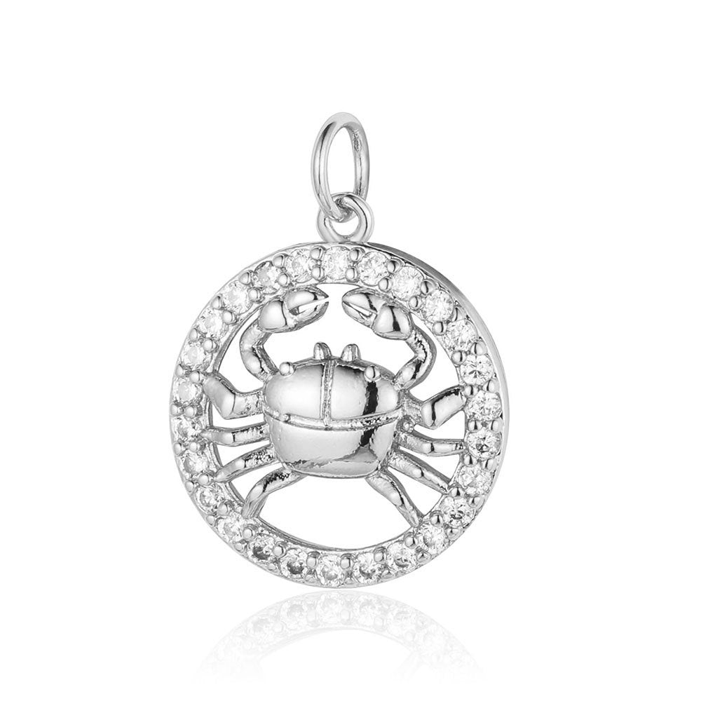 Twelve constellations copper zircon pendant DIY