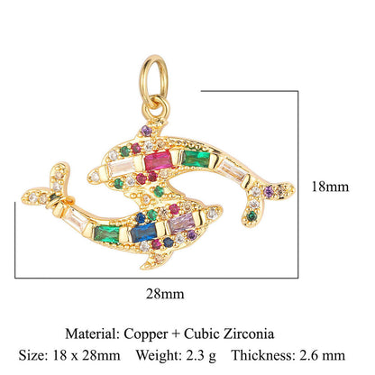 Colgante de cobre y circonita con forma de estrella y sol 