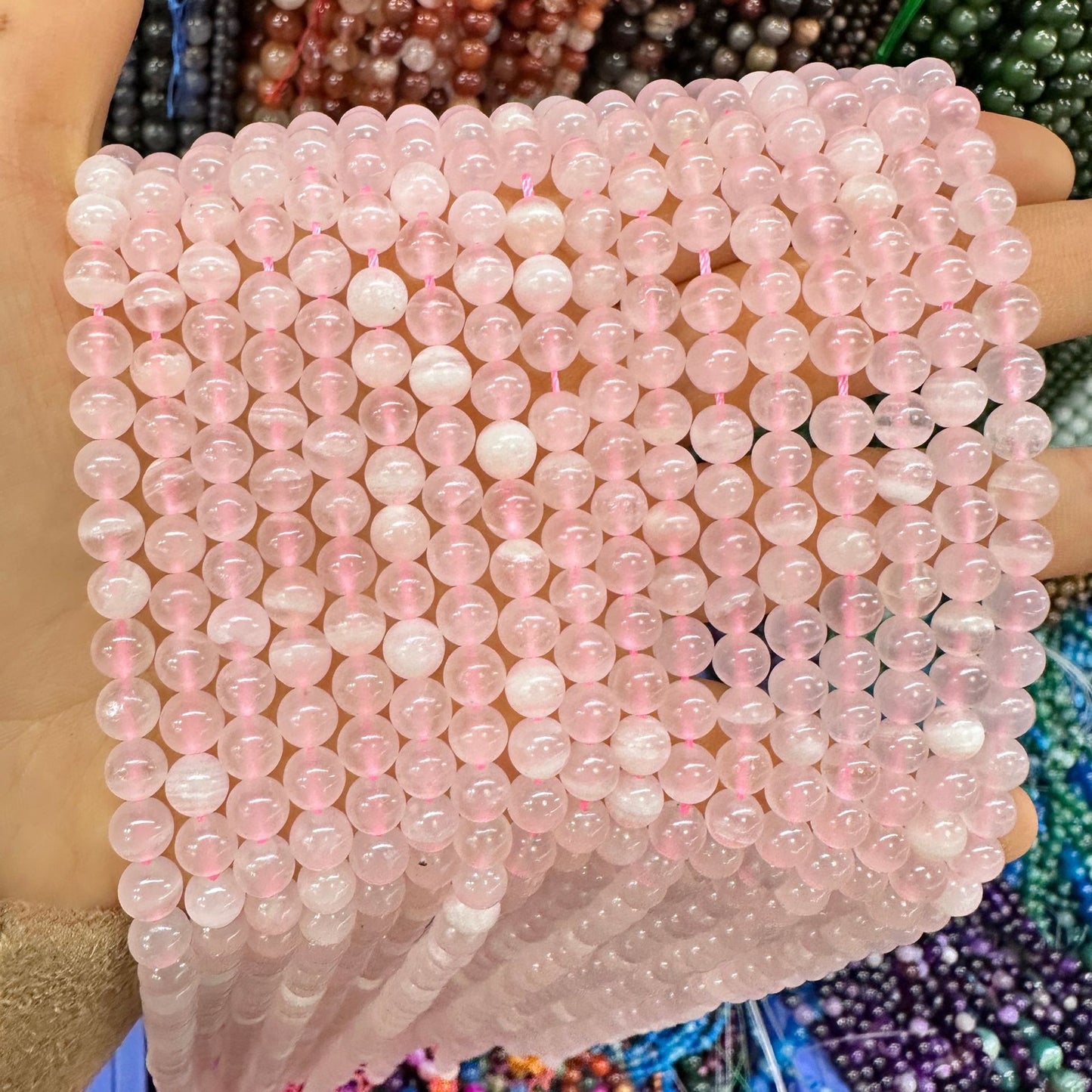 Cuentas de cristal de calcita natural de 6-10 mm 