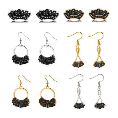 Fan Shape Alloy Earrings Wholesale