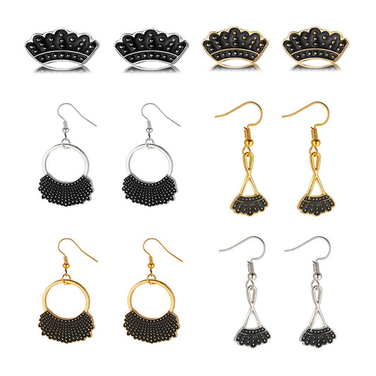Fan Shape Alloy Earrings Wholesale