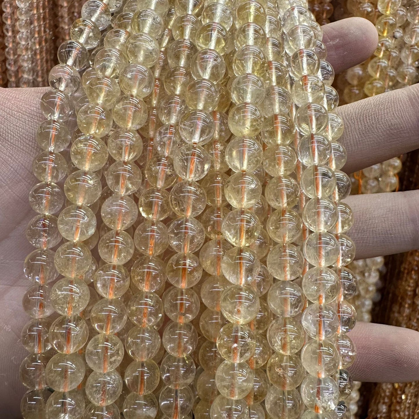 6-10mm natural uncolored unwaxed yellow crystal