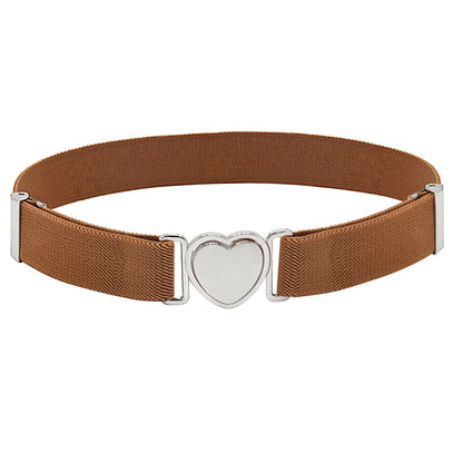 Silver Heart Buckle Adjustable Kids Belt