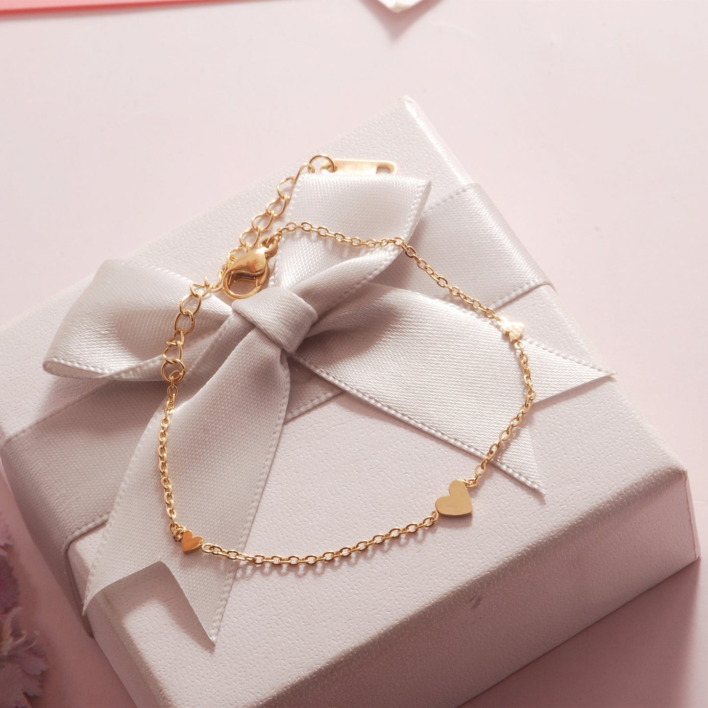 Titanium Steel Love Chain Bracelet — Simple Korean Style Gift