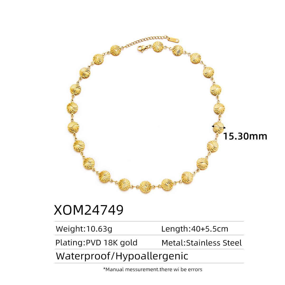 18K Gold Titanium Steel Retro 3D Oil-Pressed Necklace — Fade-Resistant