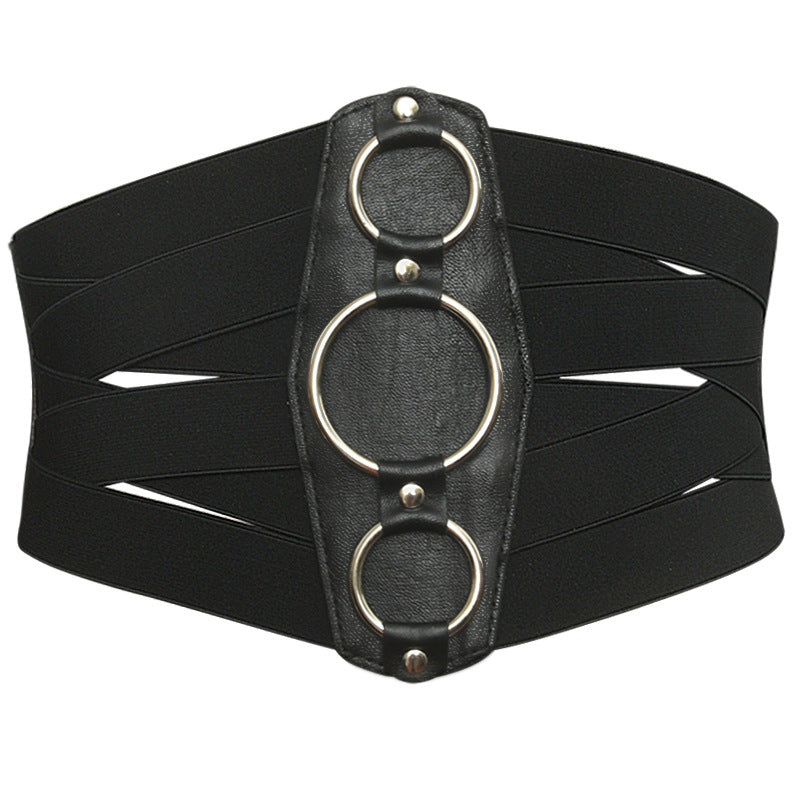 Retro extra wide elastic belt