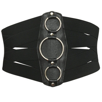 Retro extra wide elastic belt