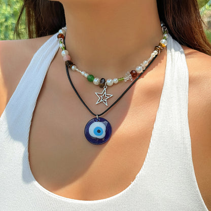 Blue devil eye necklace