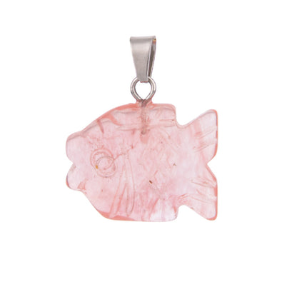 Colgante de pez tallado en cristal personalizado pez pequeño 