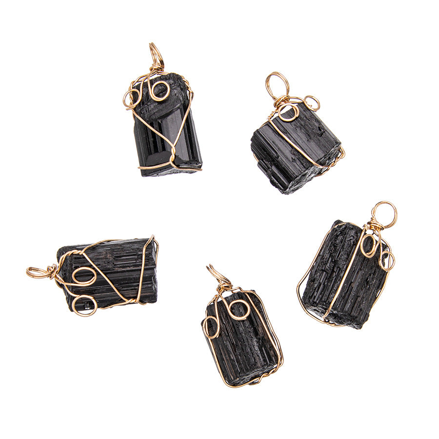 Pingente Irregular Turmalina Negra Cristal 